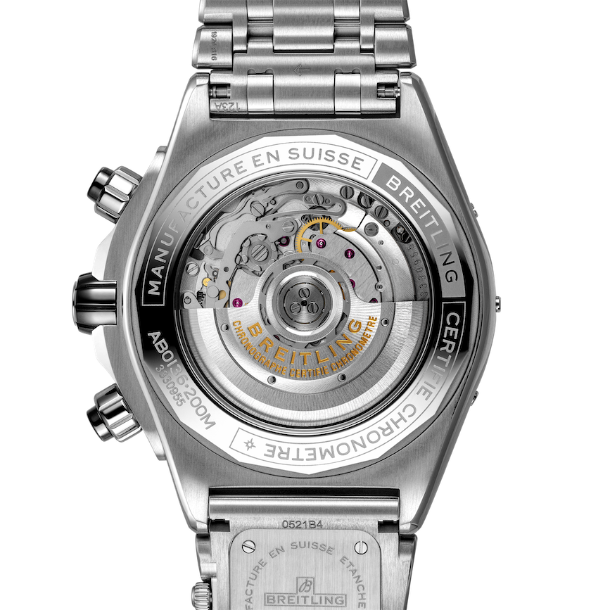 13 caseback of the breitling super chronomat b01 44 with utc module ref. ab0136251b1a2 web use