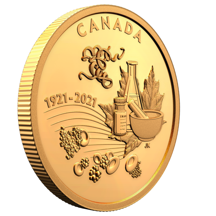 2021 200 Pure Gold Coin 100th Anniversary of the Discovery of Insulin Reverse 3Q