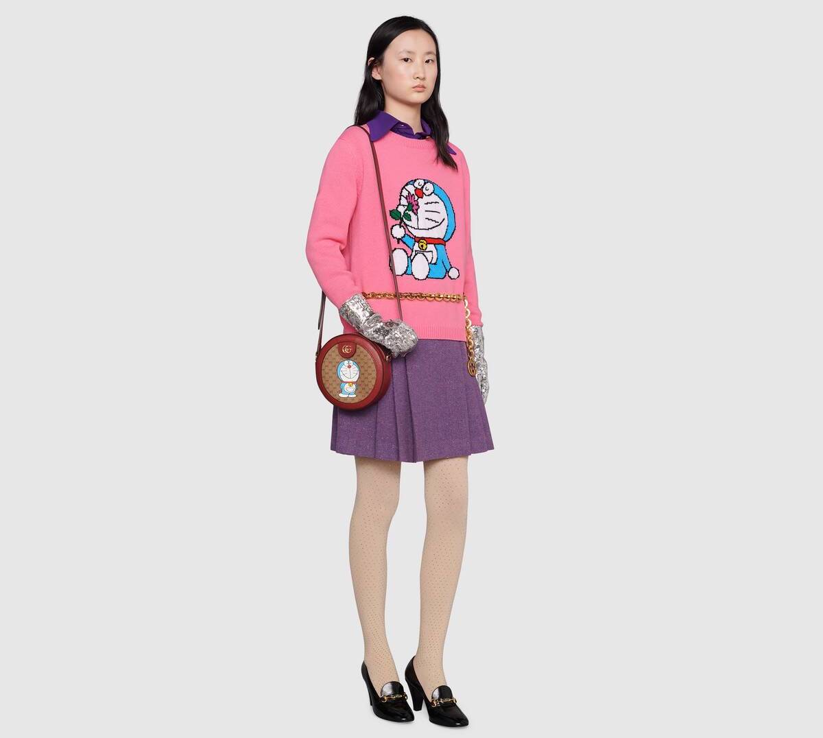 655654 XKBVZ 5324 002 100 0000 Light Doraemon x Gucci wool jumper