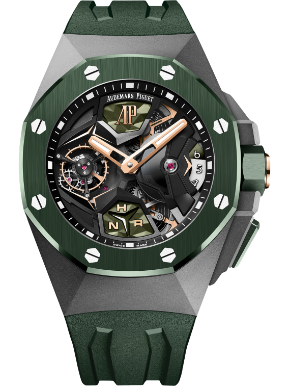 Audemars Piguet Royal Oak Concept Flying Tourbillon GMT with a Green Ceramic Bezel