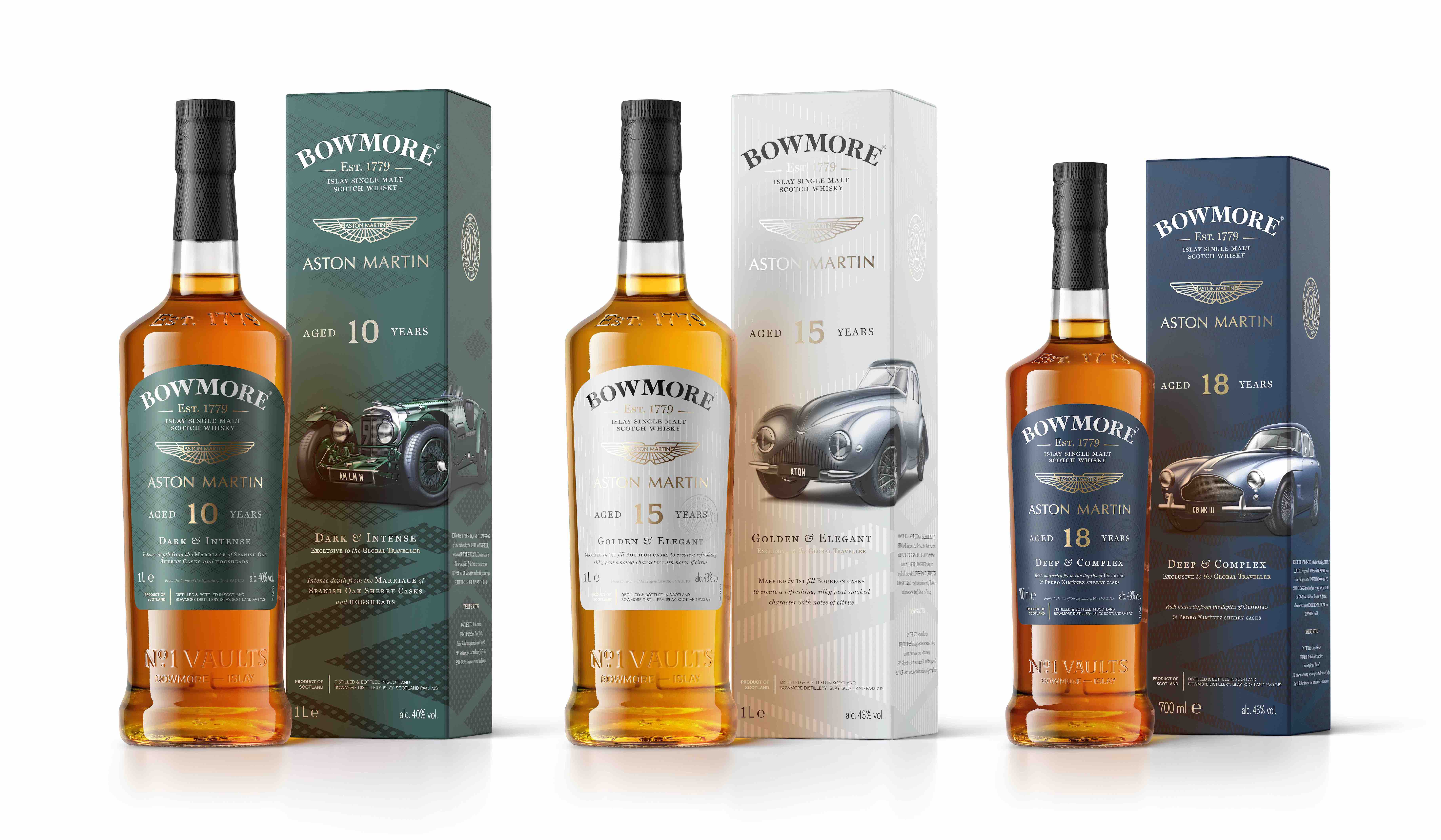 Bowmore Aston Martin GTR Range Shot 10YO 15YO 18YO Order RD3 RGB300
