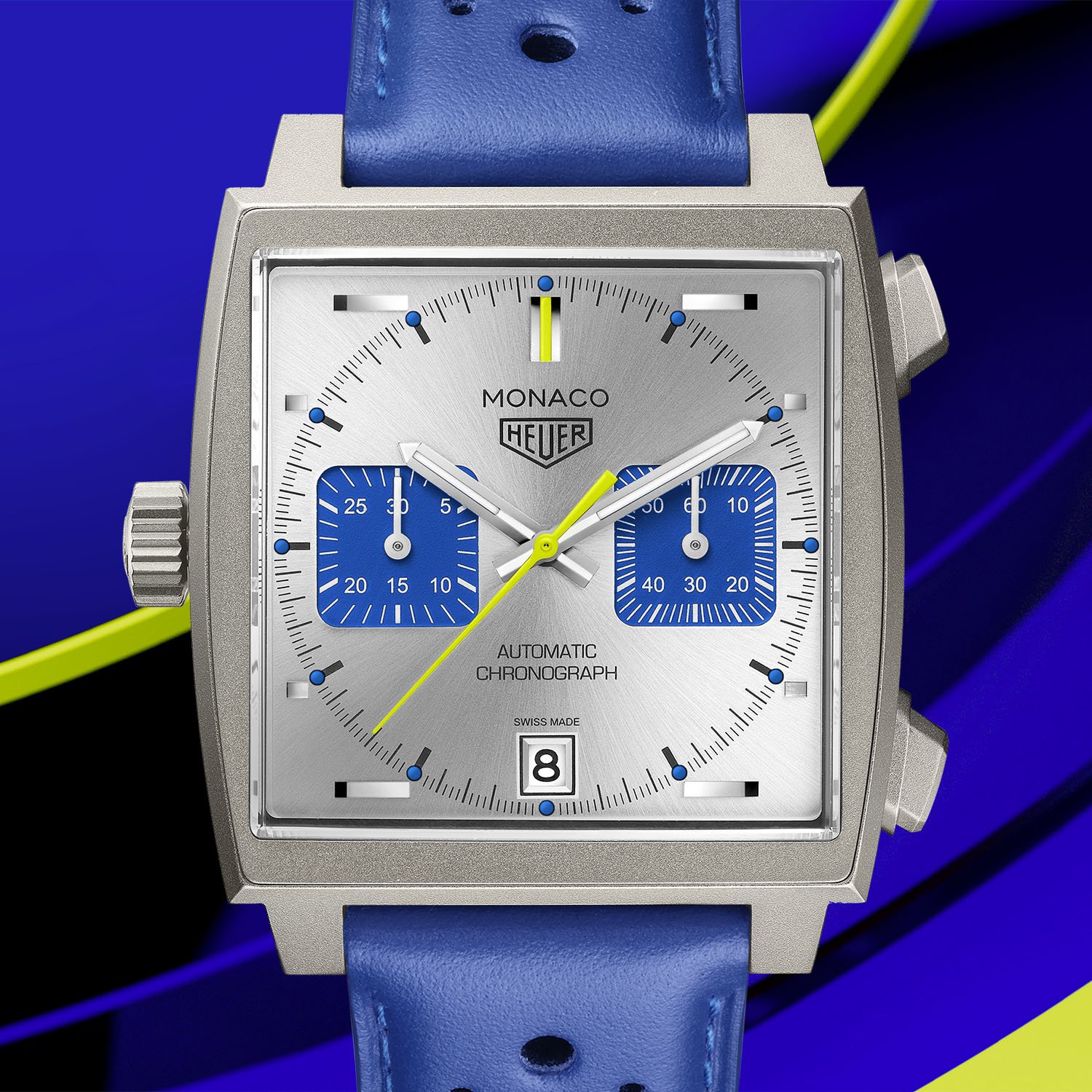 Tag Heuer Monaco Chronograph Racing Blue Calibre 11 sandblasted Titanium CAW218C.FC6548 7