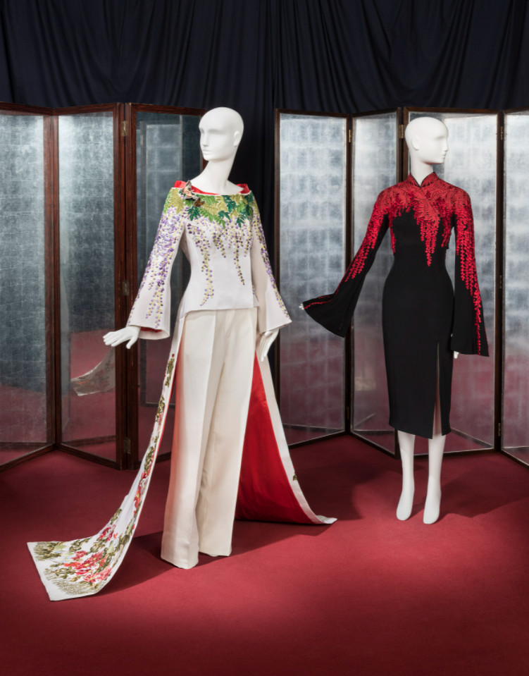 a couture embroidered kimono tailcoat
