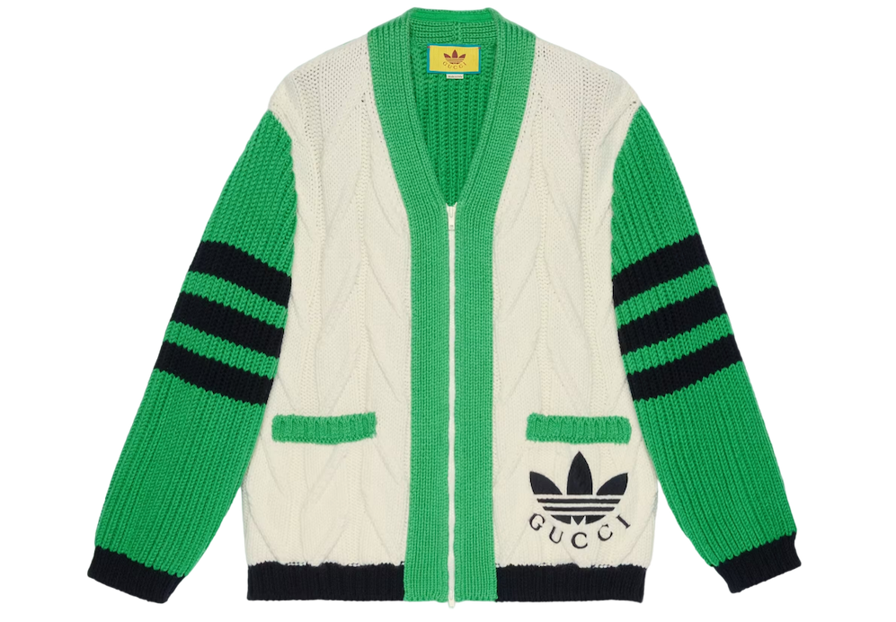 adidas x Gucci mixed knit wool cardigan